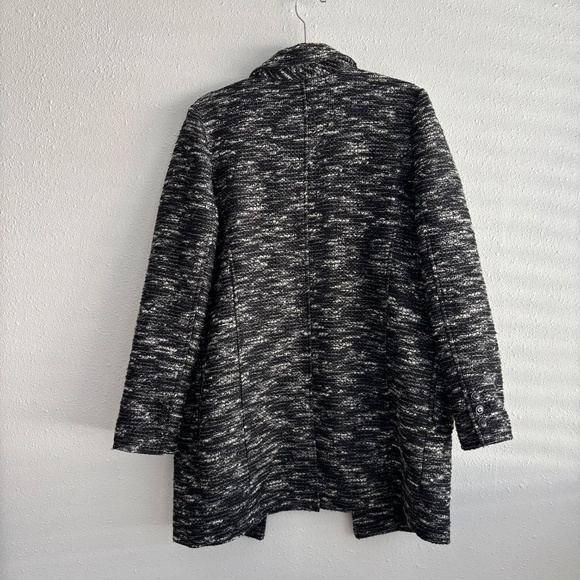 Free People Bouclé Textured Overcoat Jacket Black/Gray - Picture 7 of 9